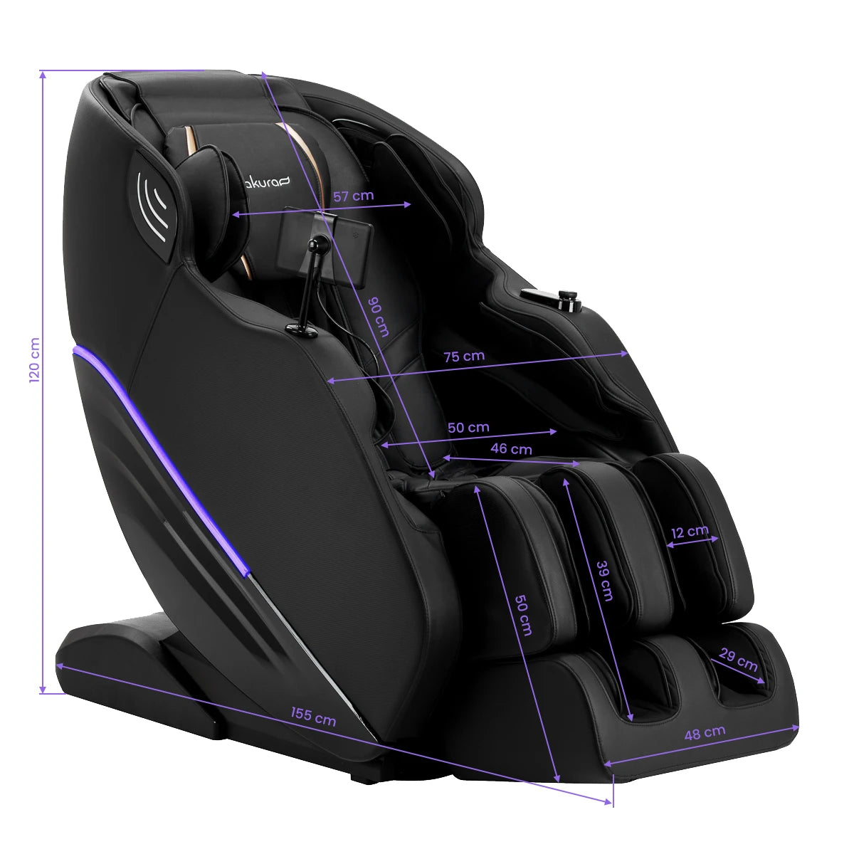 Masažo kėdė 3D Sakura Maximus 809, juoda