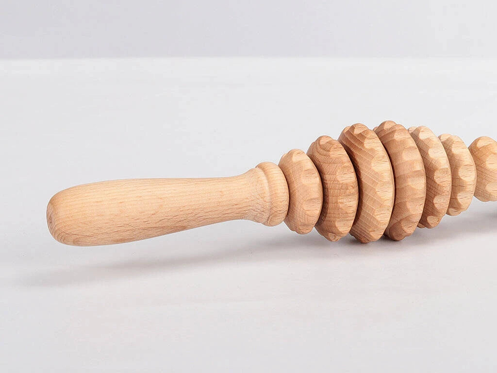Wooden body massage roller