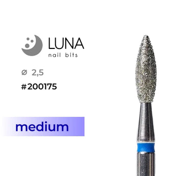Luna Bits Dimanta frēzes uzgalis Liesma, 2,5–8 mm, zila