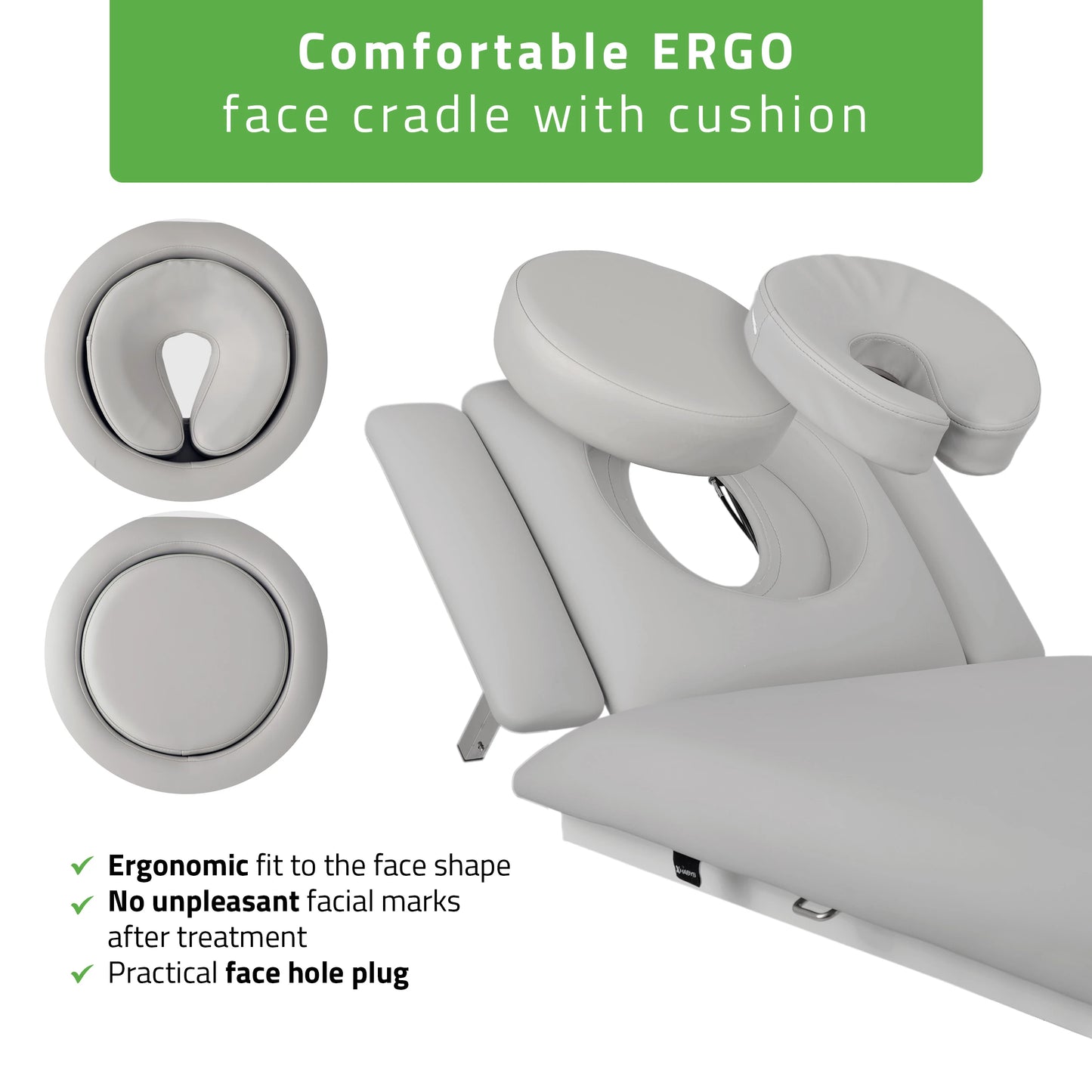 Fortis 4 ERGO Elektrische Therapieliege, mit Handfernbedienung und Höhenverstellung, ERGO Polsterung, k729 Hellgrau