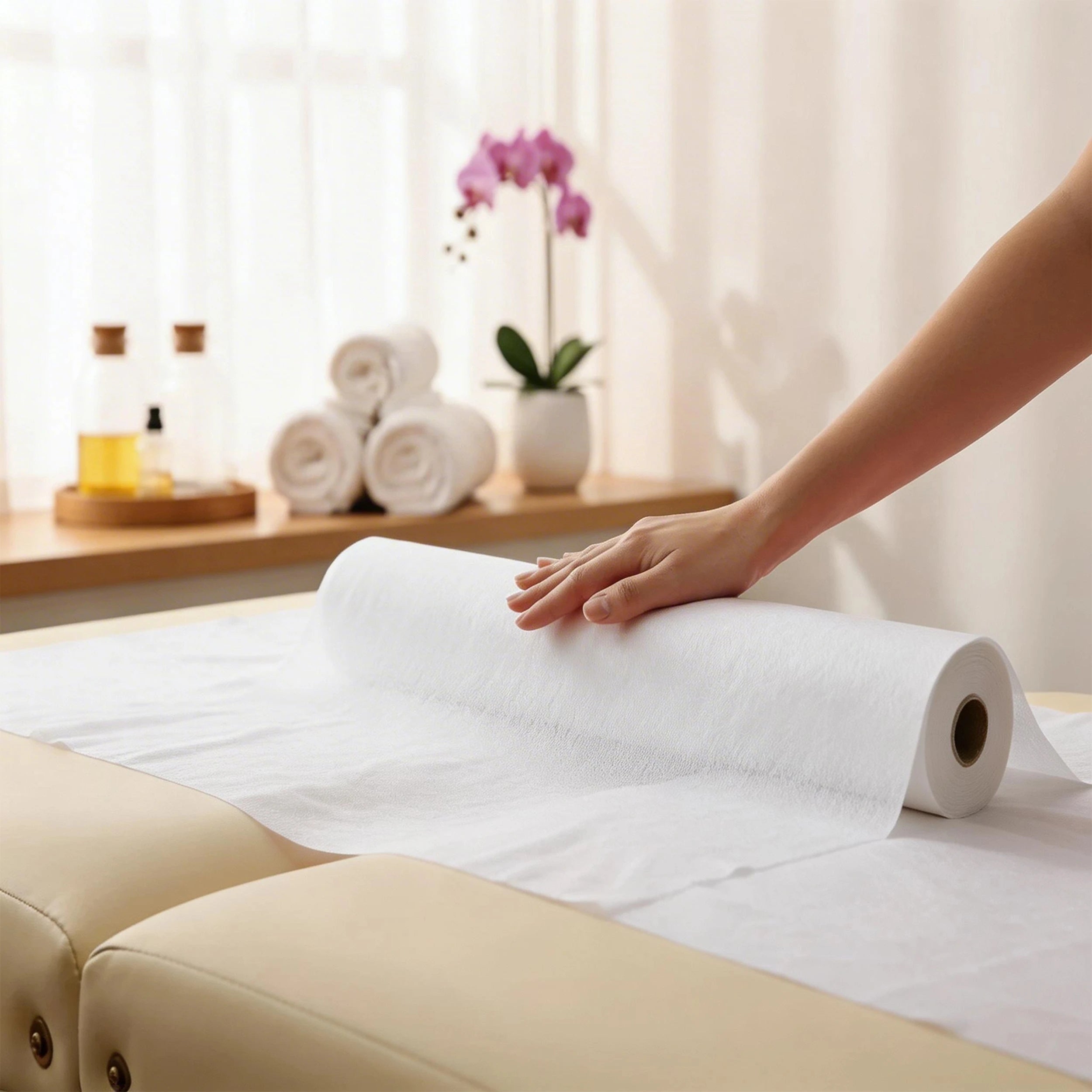Non-woven medical roll sheet 70 cm x 50 m 15g/m2, white