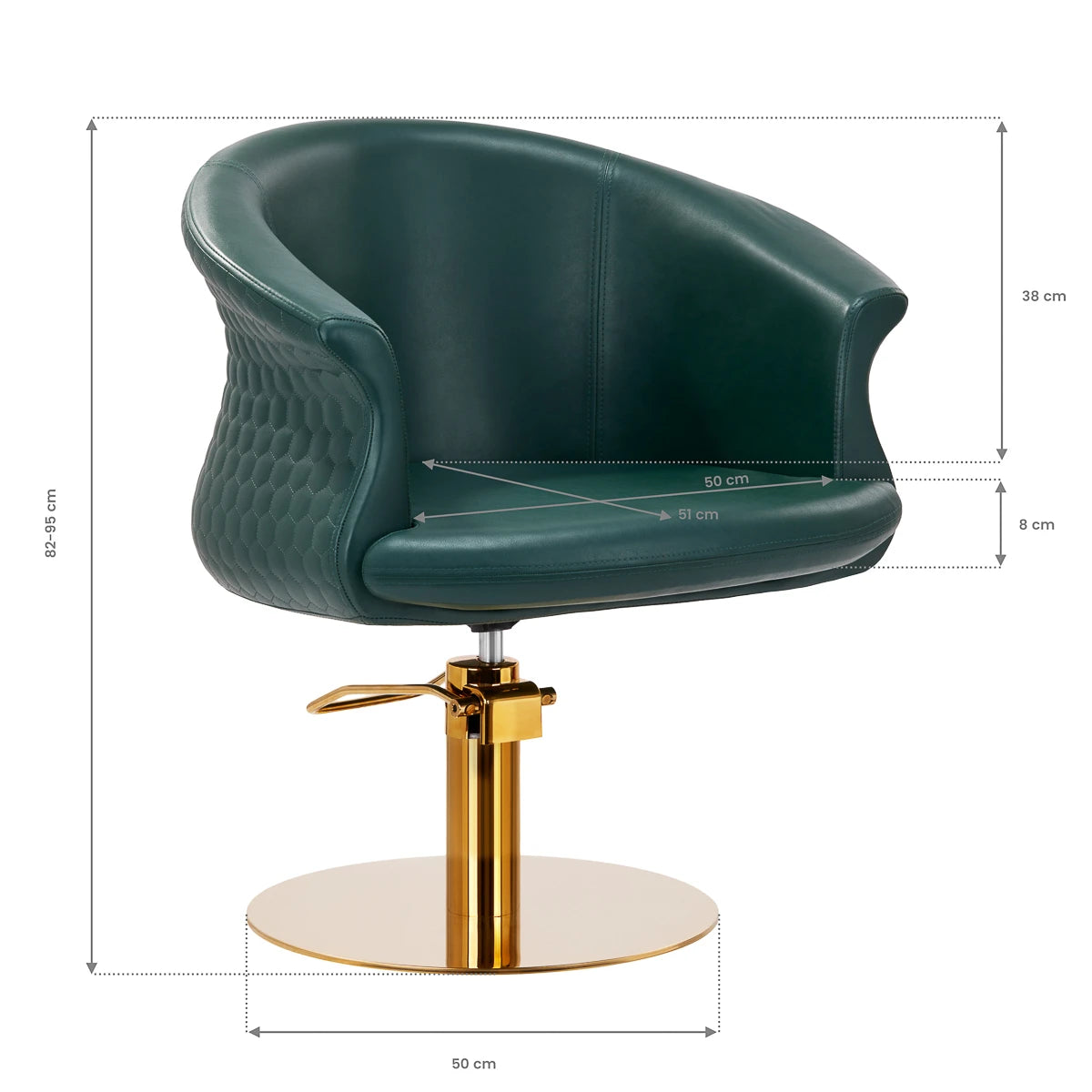 Hairdressing chair Gabbiano Wersal golden-green