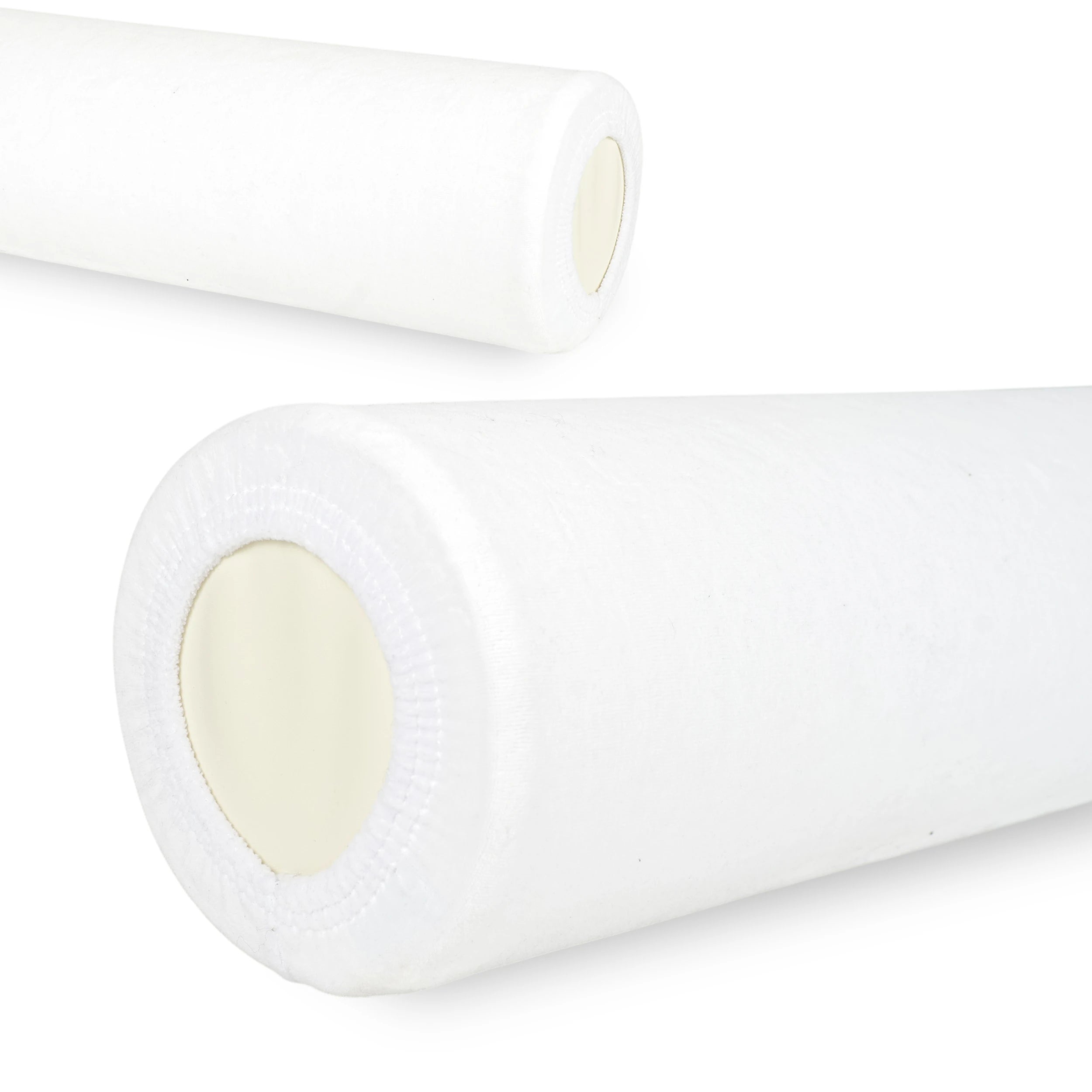 Velour cover with elastic for coussin cylindrique, 15 × 60 cm blanc
