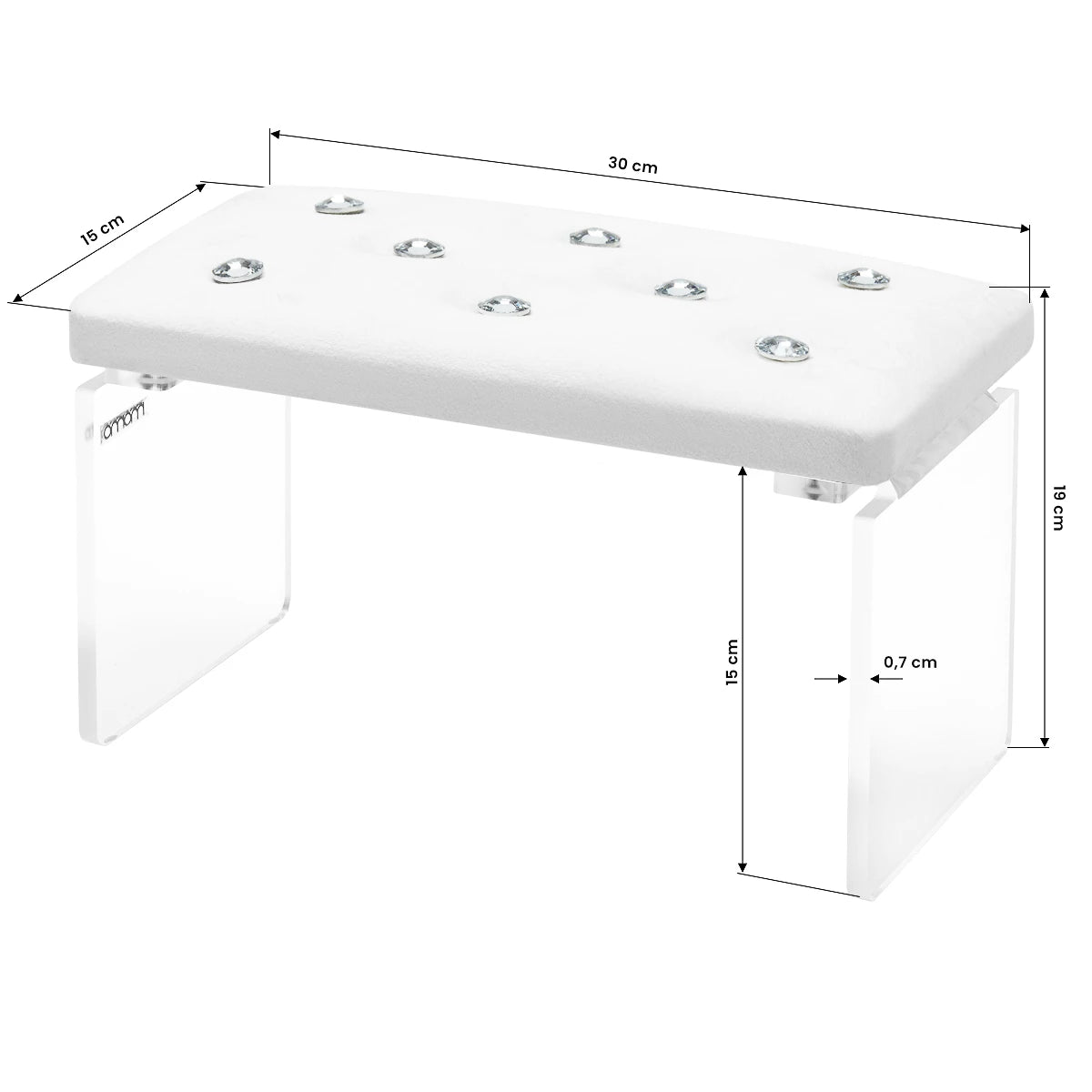 Momo Diamond manicure support stand Velour white
