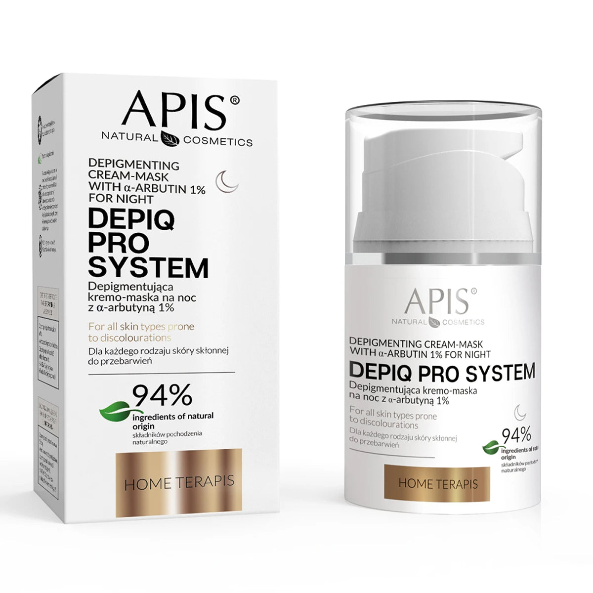 APIS DEPIQ PRO SYSTEM Depigmenting night crème-mask with α-arbutin 1%, 50 ml