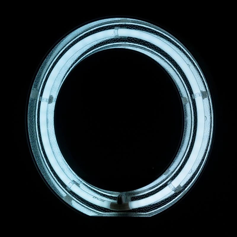 Ring-Leuchte 18" 55W, Fluoreszenz, Weiß + Stativ