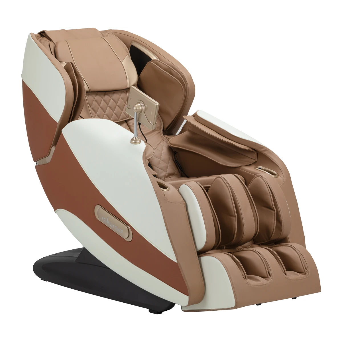 Массажное кресло Sakura Luxury 808, белое с бежевым