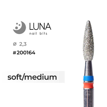 Luna Bits Dimanta frēzes uzgalis Liesma 2,3-8, sarkana/vidēja abrazivitāte