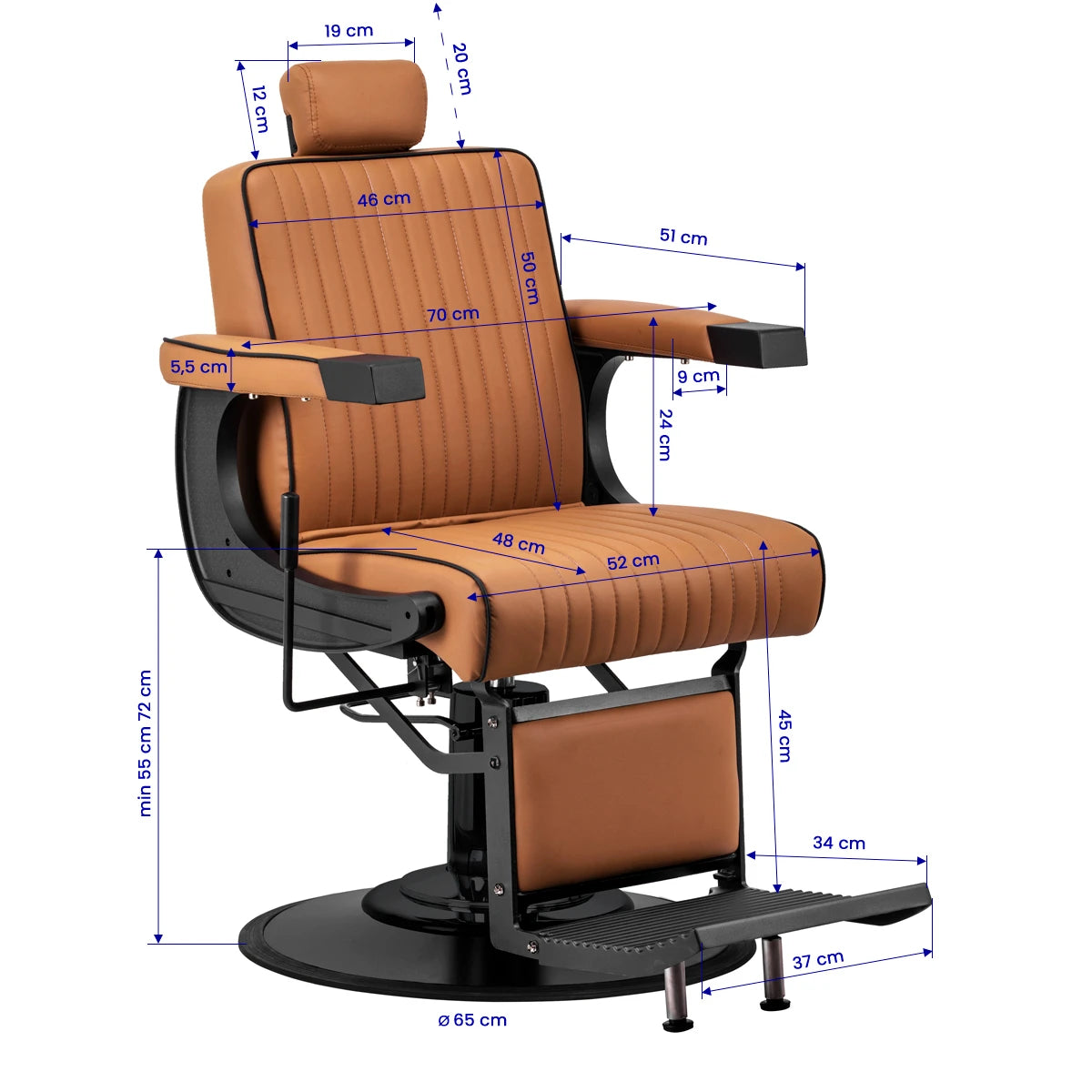 Gabbiano Visionerio barber chair light brown