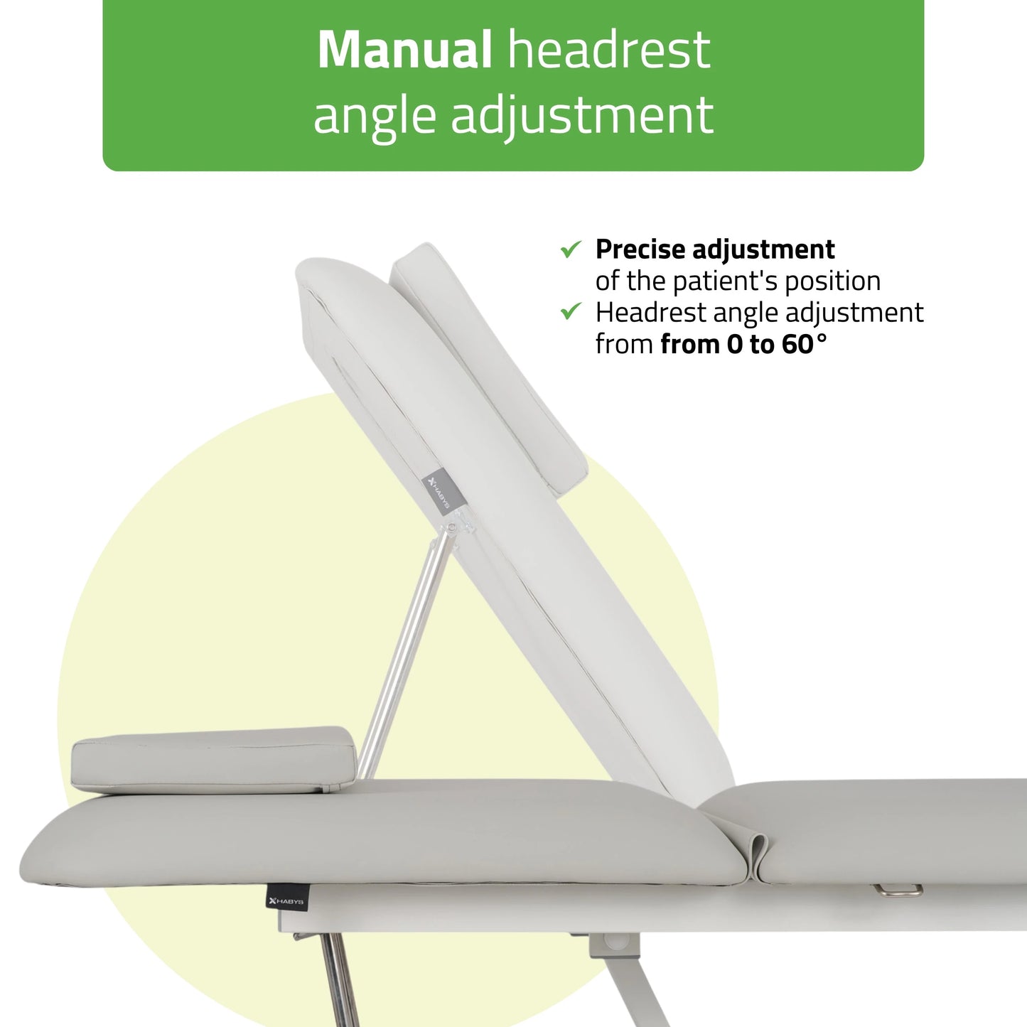 Optima Therapietafel, elektrische hoogteverstelling met handafstandsbediening, Satin Comfort k729 grijs