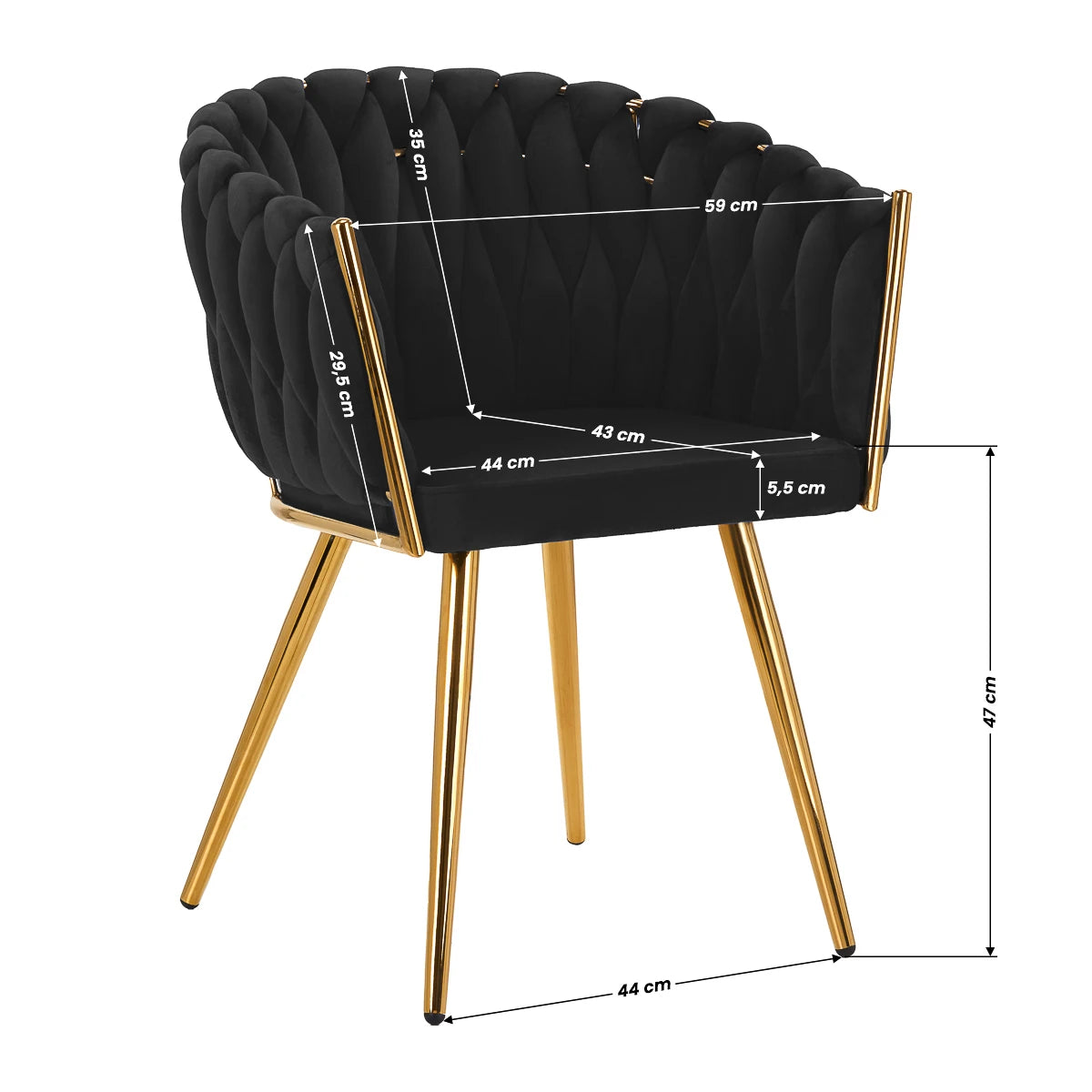 4Rico Armchair QS-GW06G noir