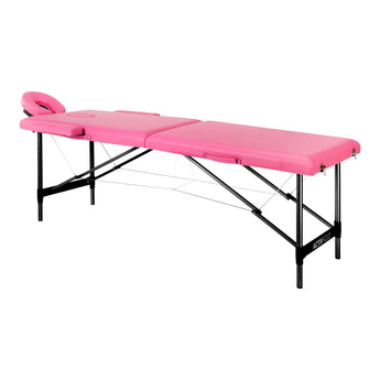 ACTIVFIZJO Comfort alumiininen taitettava hierontapöytä, 2 segmenttiä, pinkki-musta