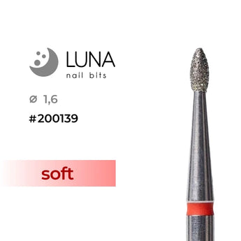 Luna Bits Flame jyrsin 1,6-3,6, Red (Fine Grit)