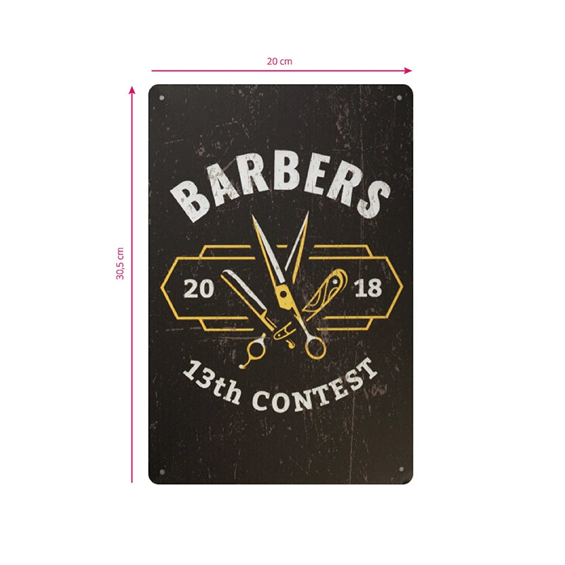 Decoratief bordje barbier B038