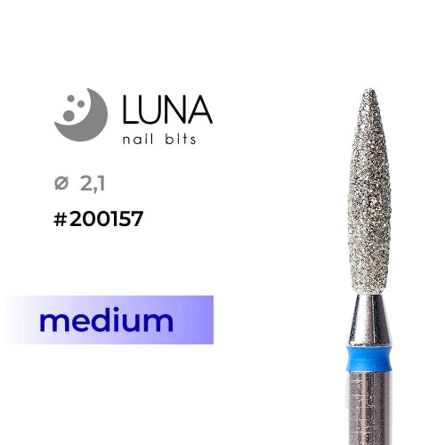 Dimanta frēzes uzgalis Liesma, 2,1 mm, zila