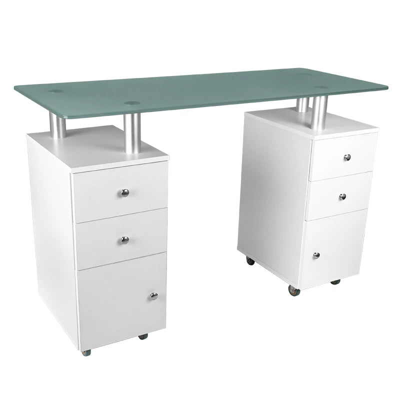 Manicure table GLASS COSMETIC,white