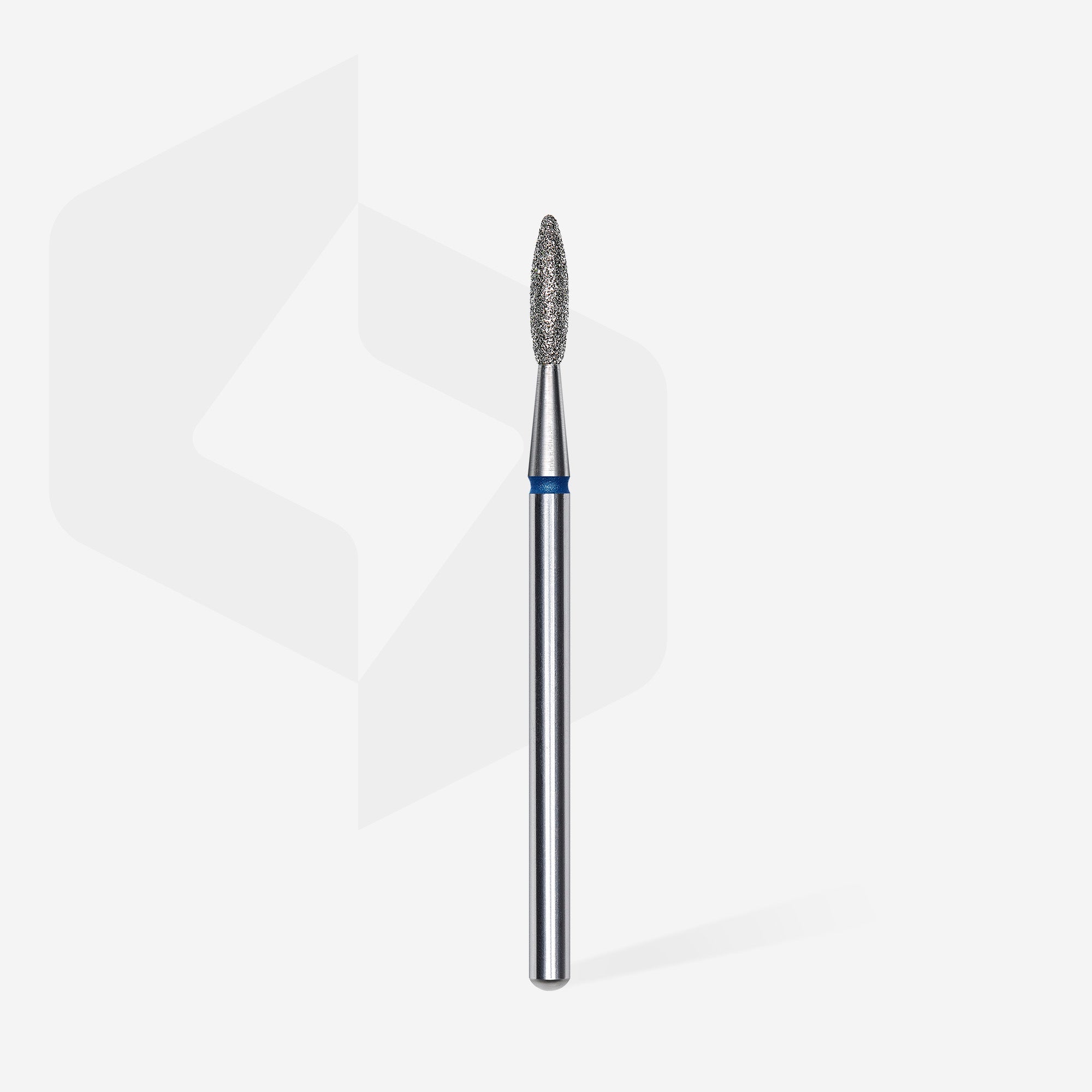 Embout diamant  "flame", bleu, diamètre 2,1 mm / longueur de la partie de travail 8 mm (divisible par 10)