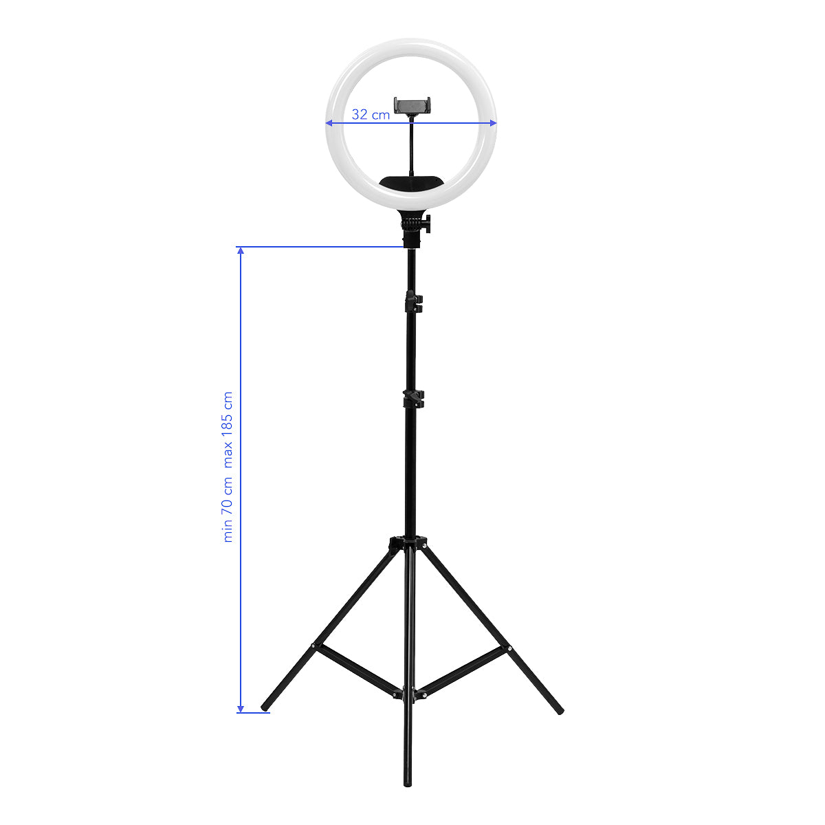 Ring Light LED 13" 36W mit Stativ, Schwarz