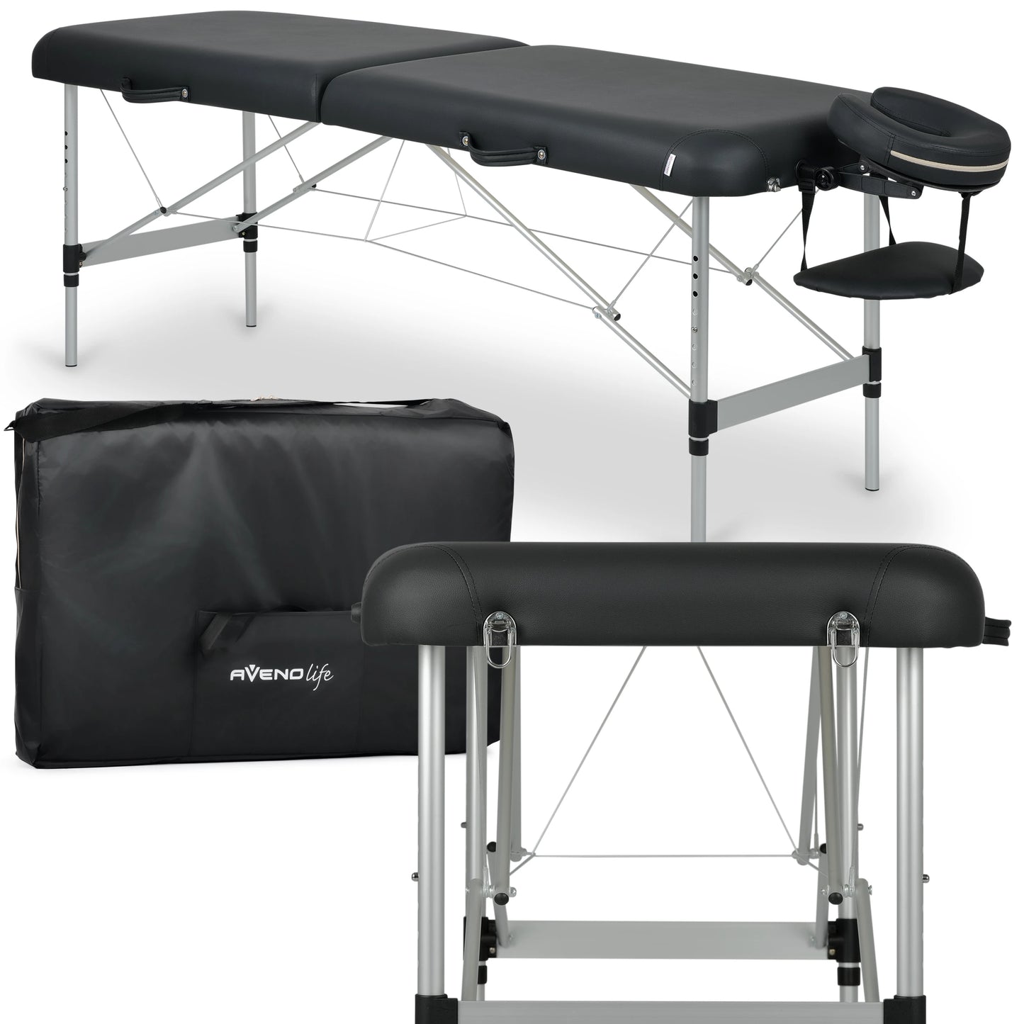 Bærbar behandlerbriks og massagebrikse Estetic Comfy Base K515, sort