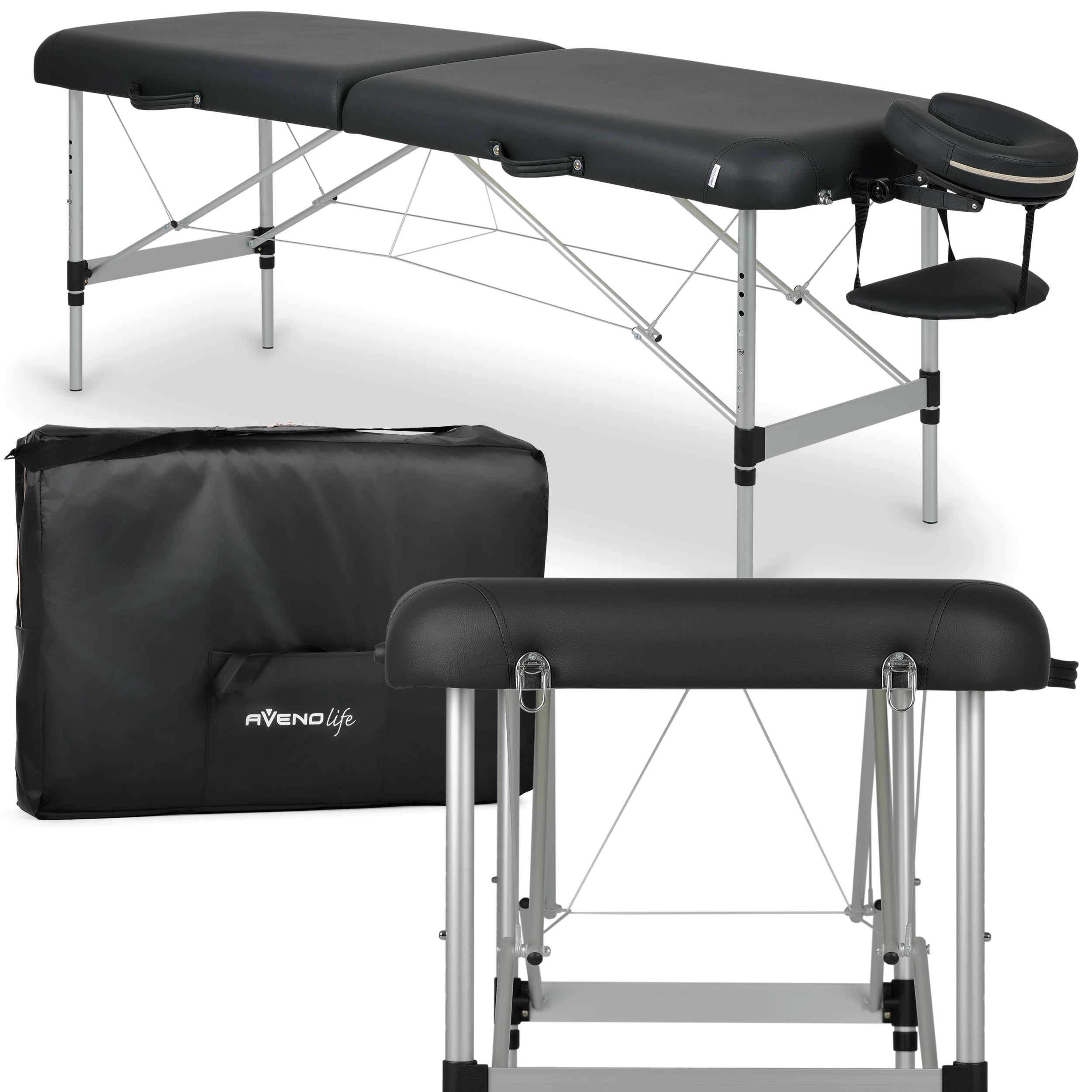 Bærbar behandlerbriks og massagebrikse Estetic Comfy Base K515, sort