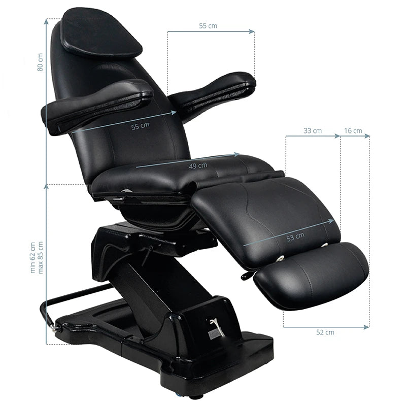 Beauty bed-couche 161, 3 motors, rotating, black