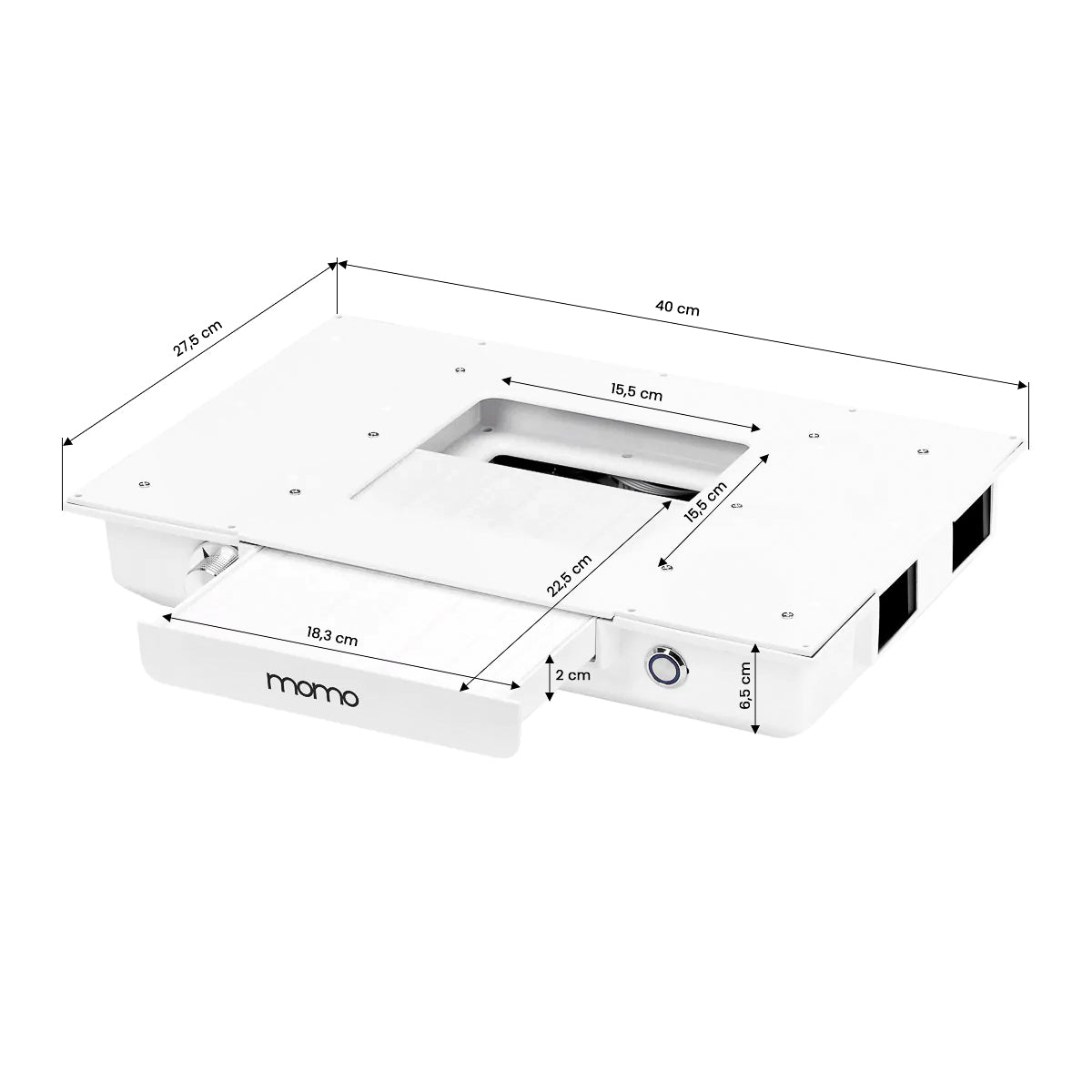Cosmetic desk with extractor fan G031 white (2.class with small defect)