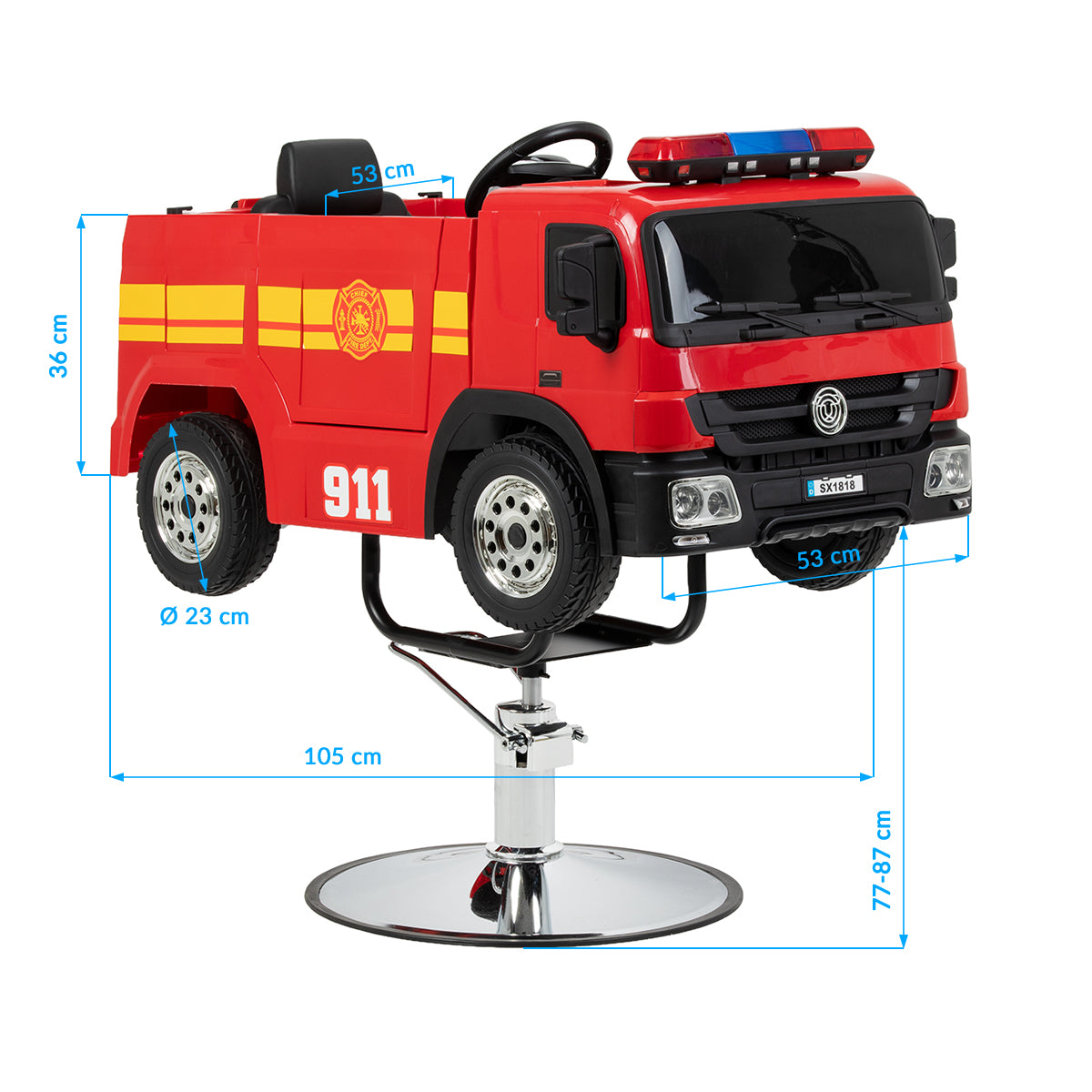 Children’s hairdressing chair Gabbiano fire engine