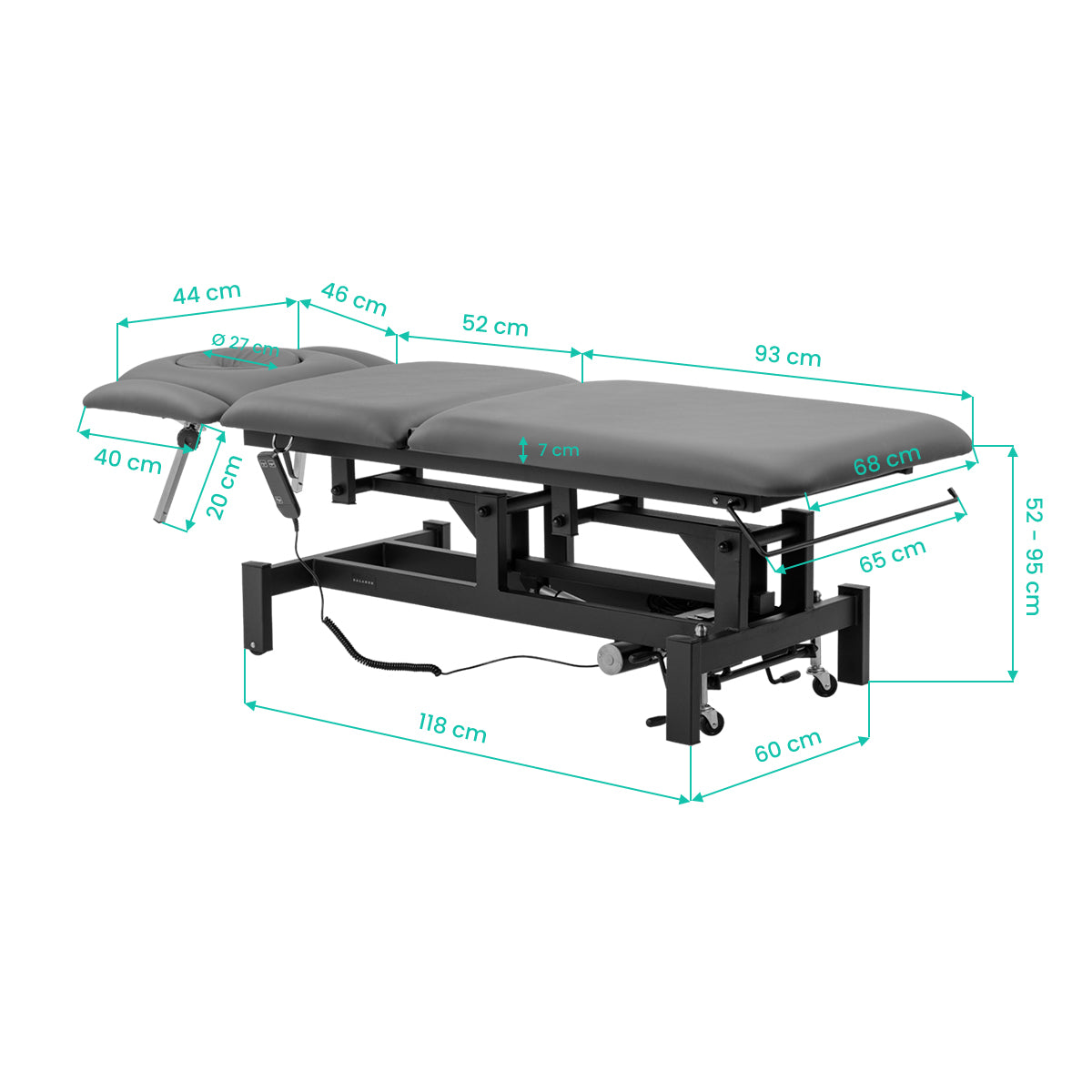 Electric Rehabilitation Table for Massage and Physiotherapy Balance Eso 5 grey