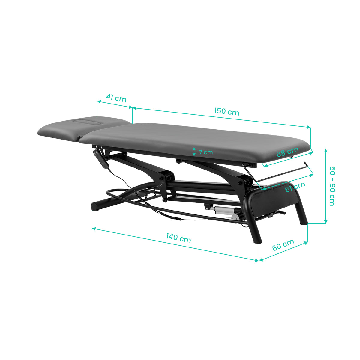Electric rehabilitation table for massage and physiotherapy Balance Novus 2 grey