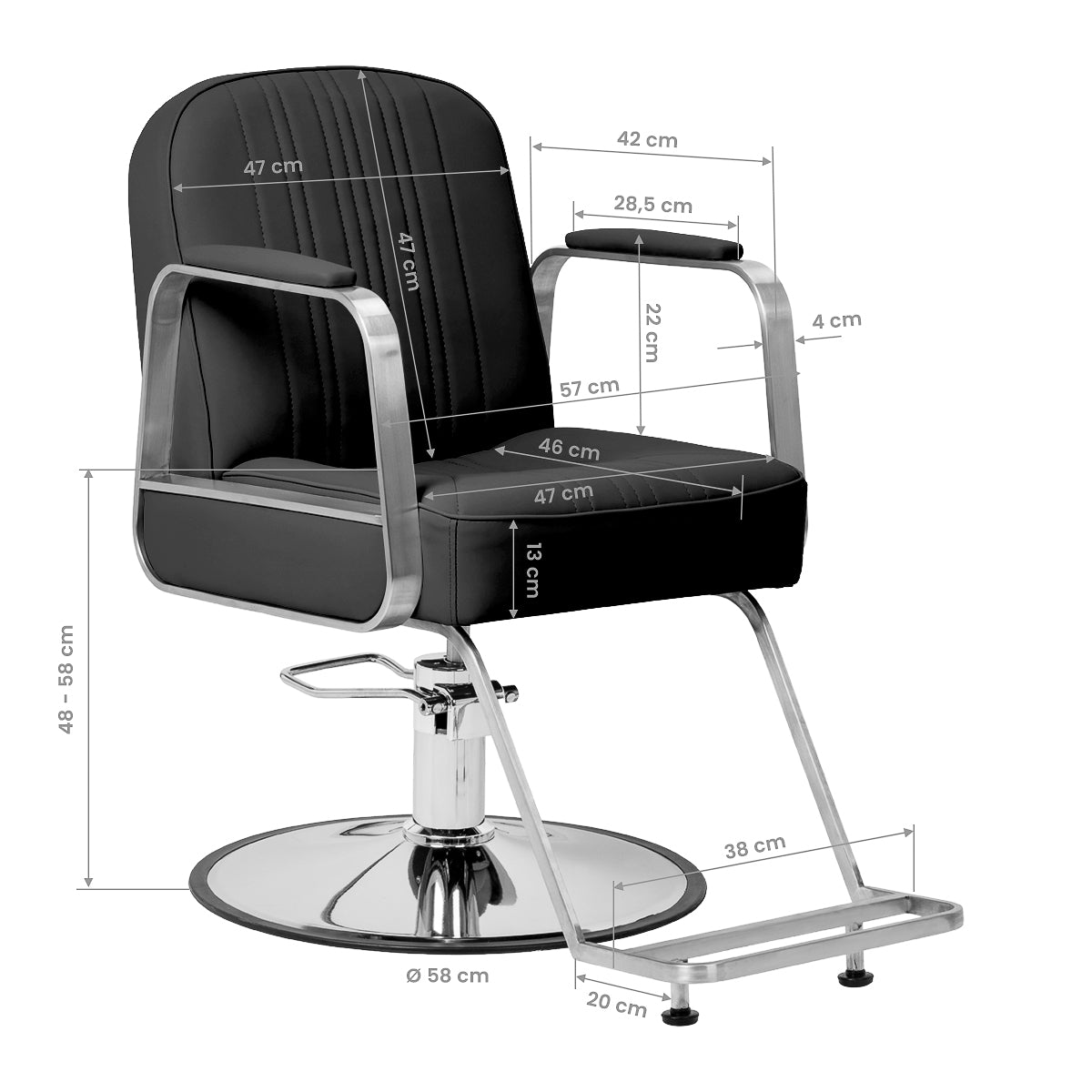 Hairdressing chair Gabbiano Acri black