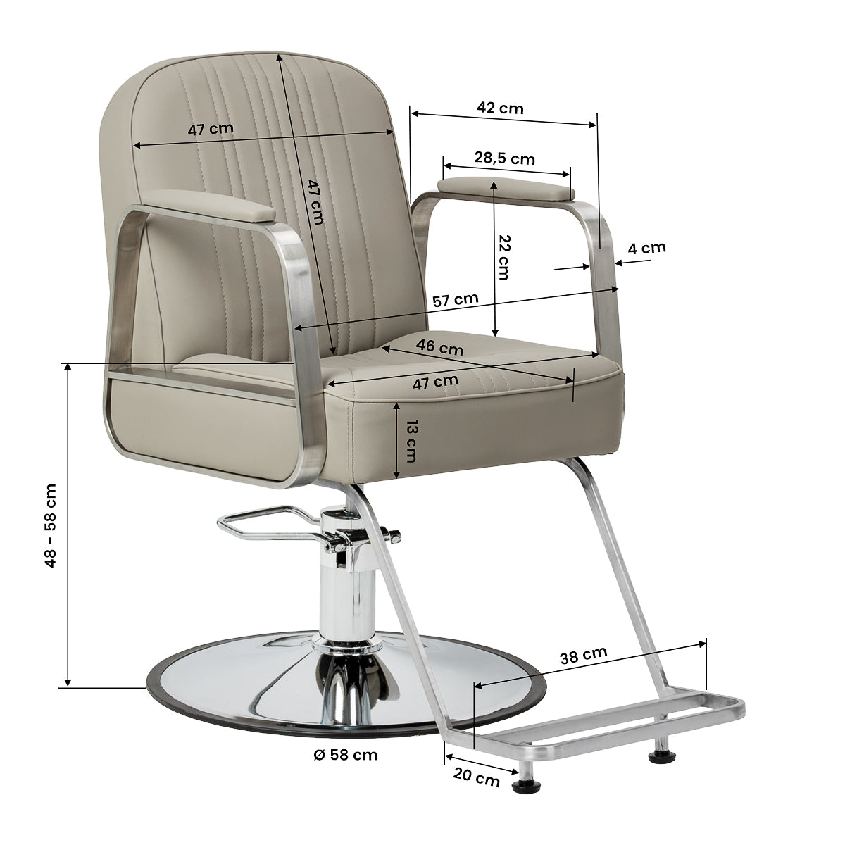 Hairdressing chair Gabbiano Acri beige