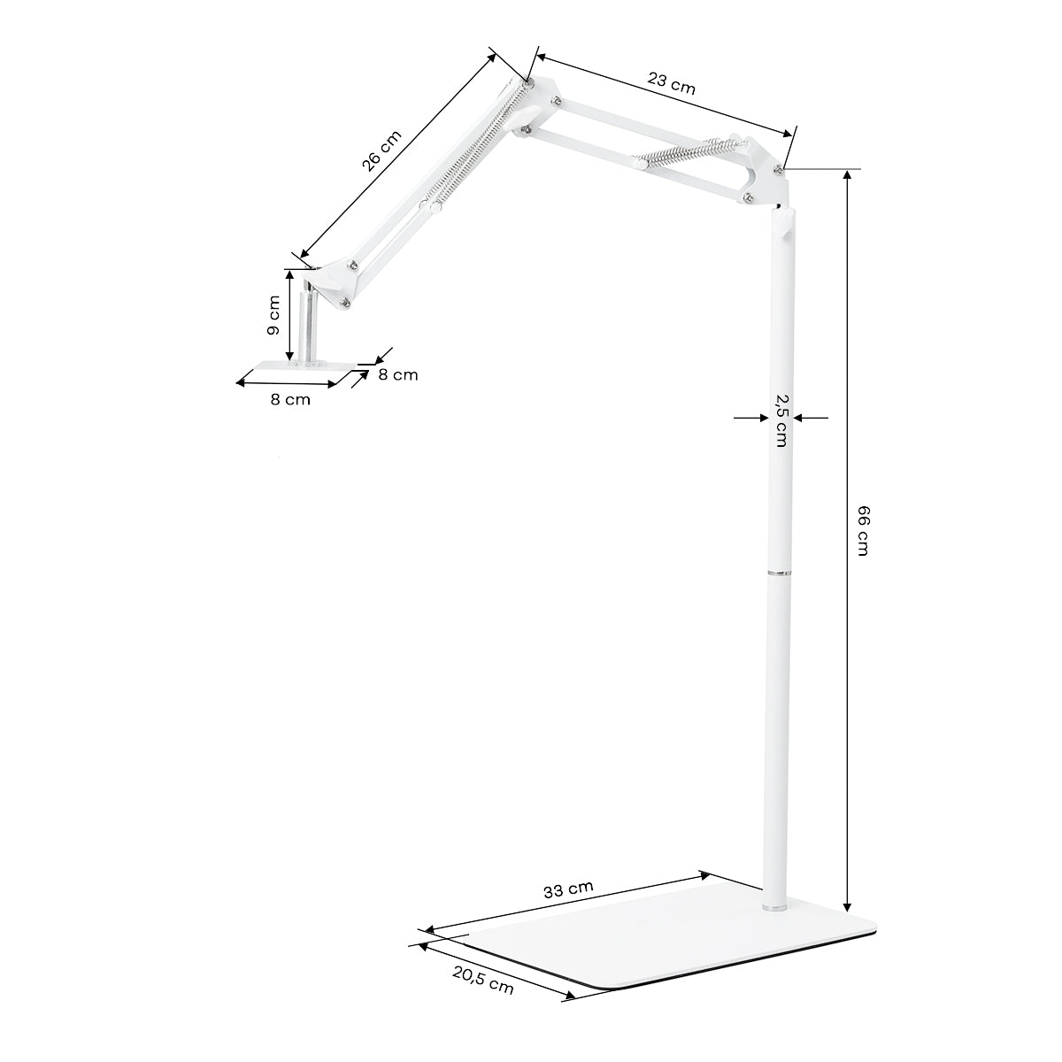 Pediküre-Lampenständer, weiß (Lampe nicht im Lieferumfang)