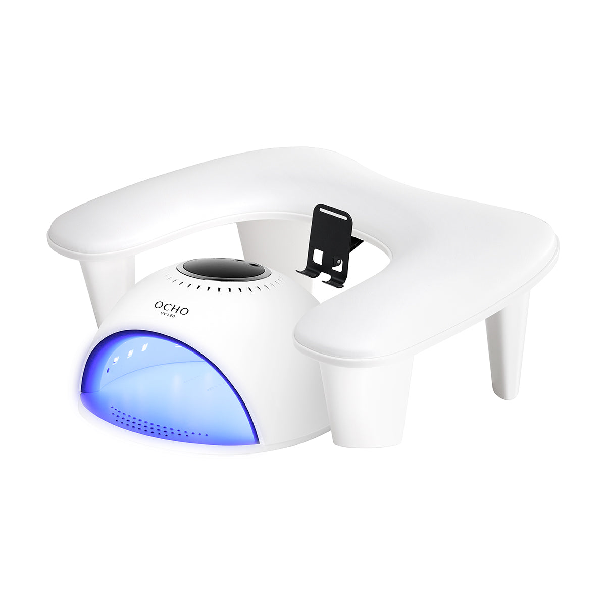 MOMO Croissant manicure rest with mobile phone holder white