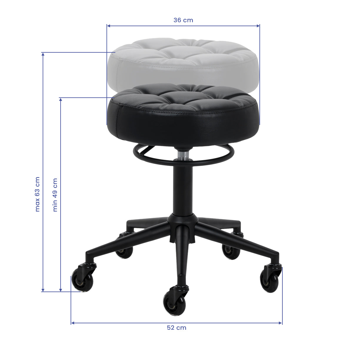 Hairdressing stool Gabbiano D054 black with black base
