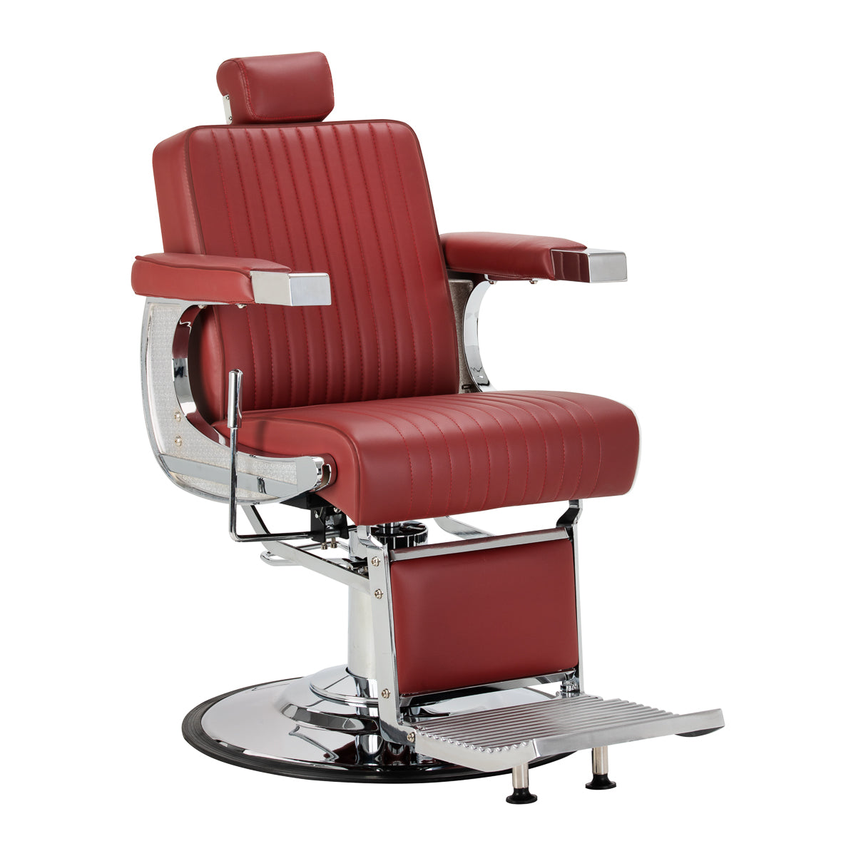 Gabbiano Visionerio+ barber chair red chrome frame