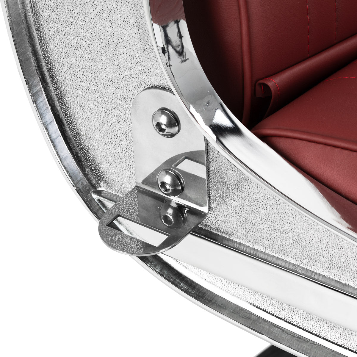 Gabbiano Visionerio+ barber chair red chrome frame