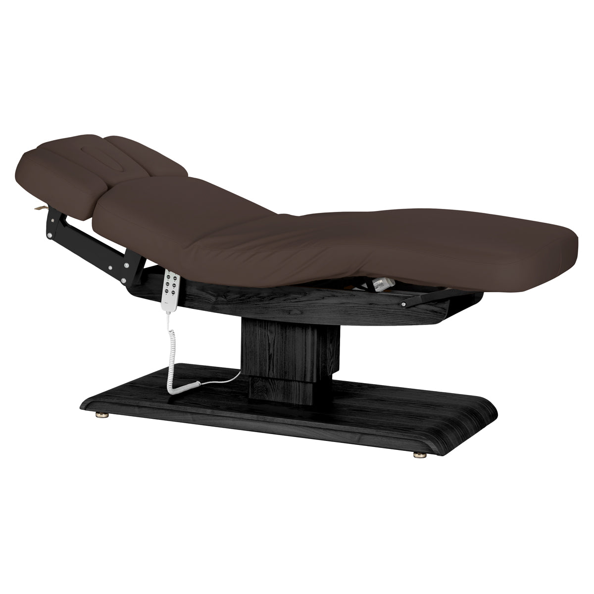 Sillon Relax SPA-Kosmetikliege, Dunkelbraun mit schwarzem Gestell