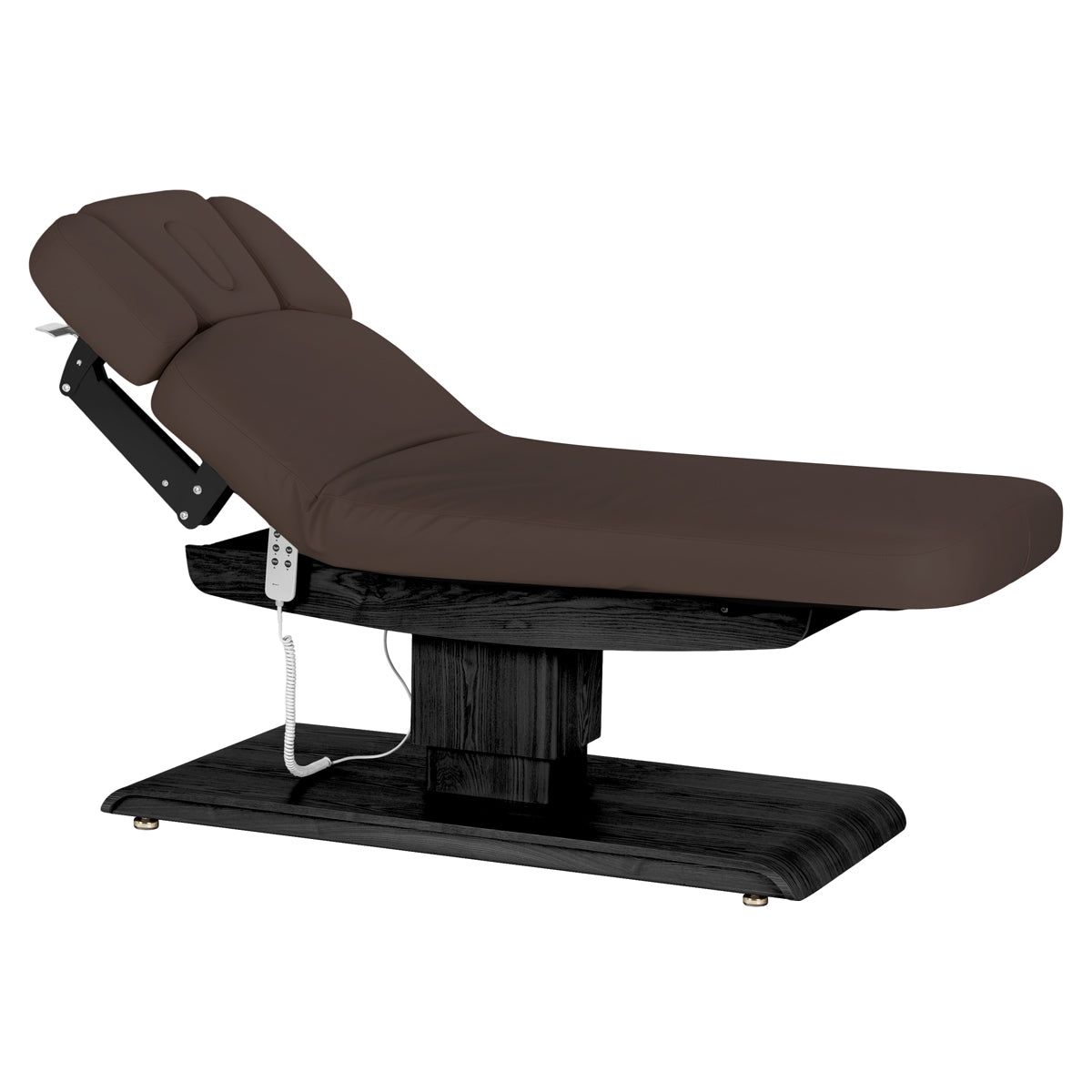 Sillon Relax SPA-Kosmetikliege, Dunkelbraun mit schwarzem Gestell