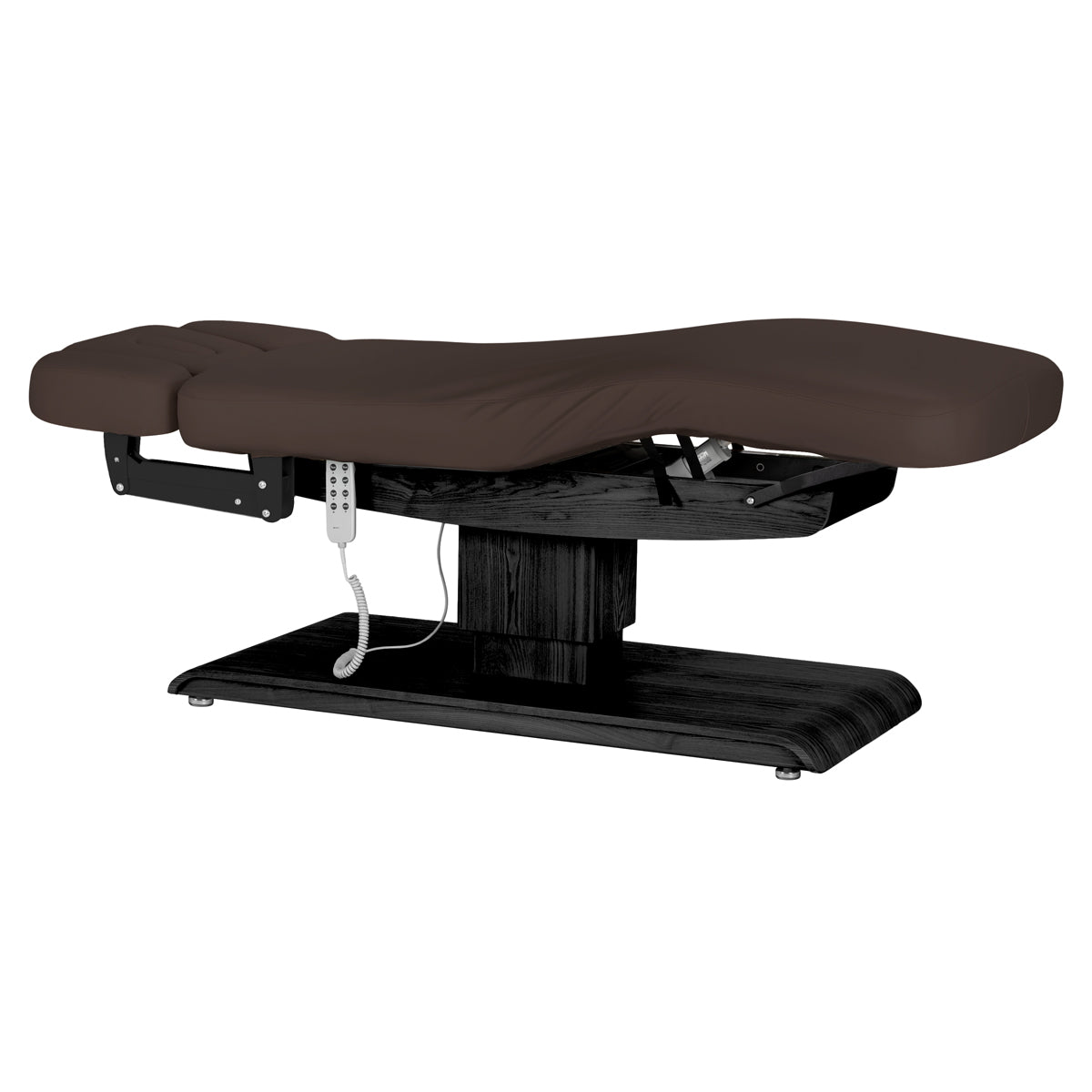 Sillon Relax SPA-Kosmetikliege, Dunkelbraun mit schwarzem Gestell