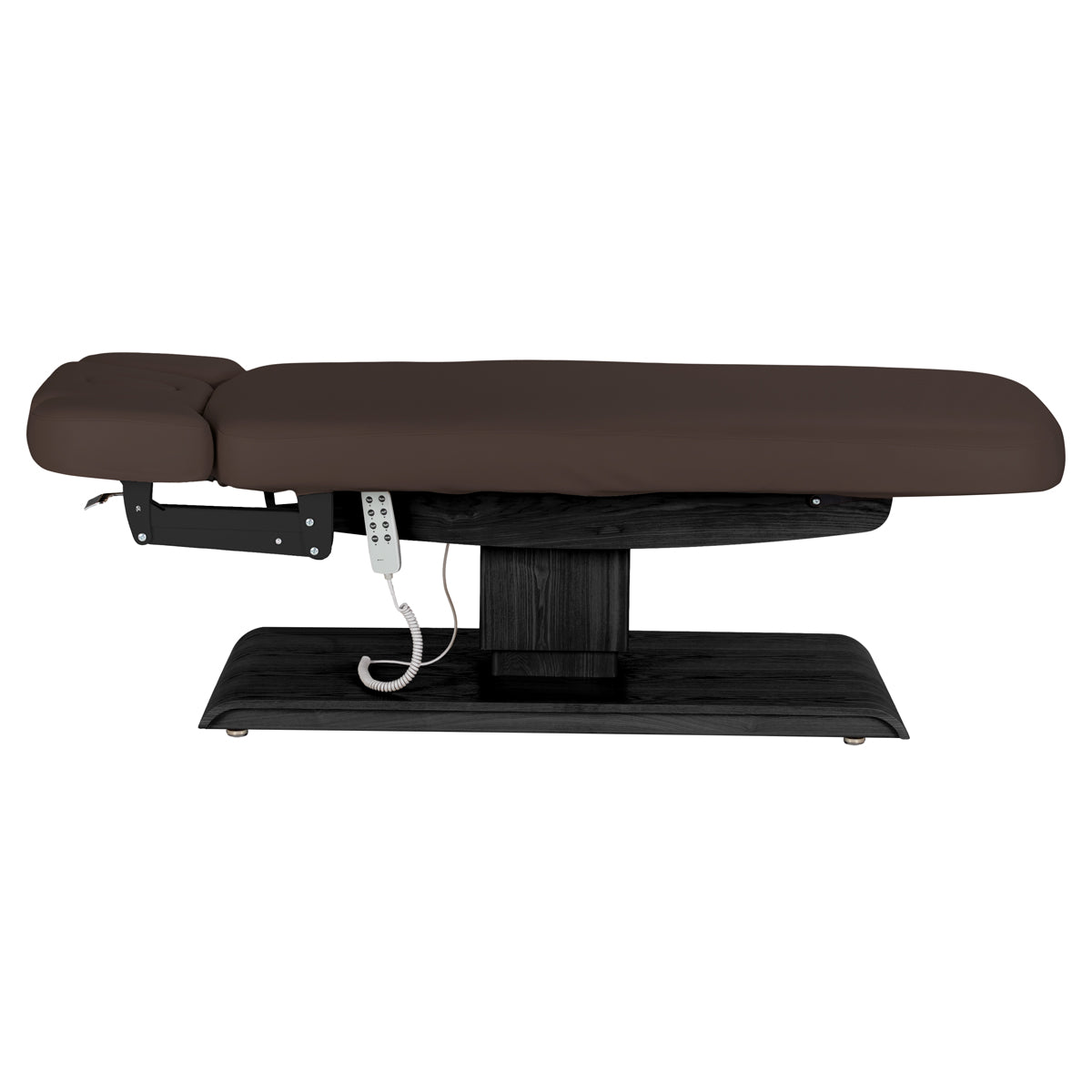 Sillon Relax SPA-Kosmetikliege, Dunkelbraun mit schwarzem Gestell