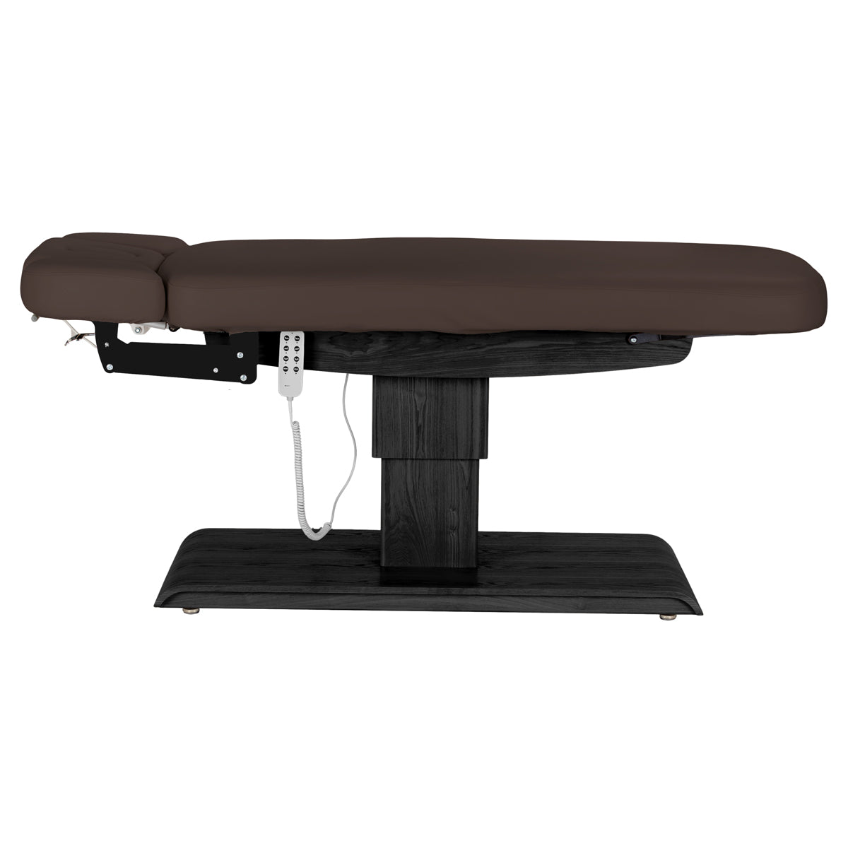 Sillon Relax SPA-Kosmetikliege, Dunkelbraun mit schwarzem Gestell