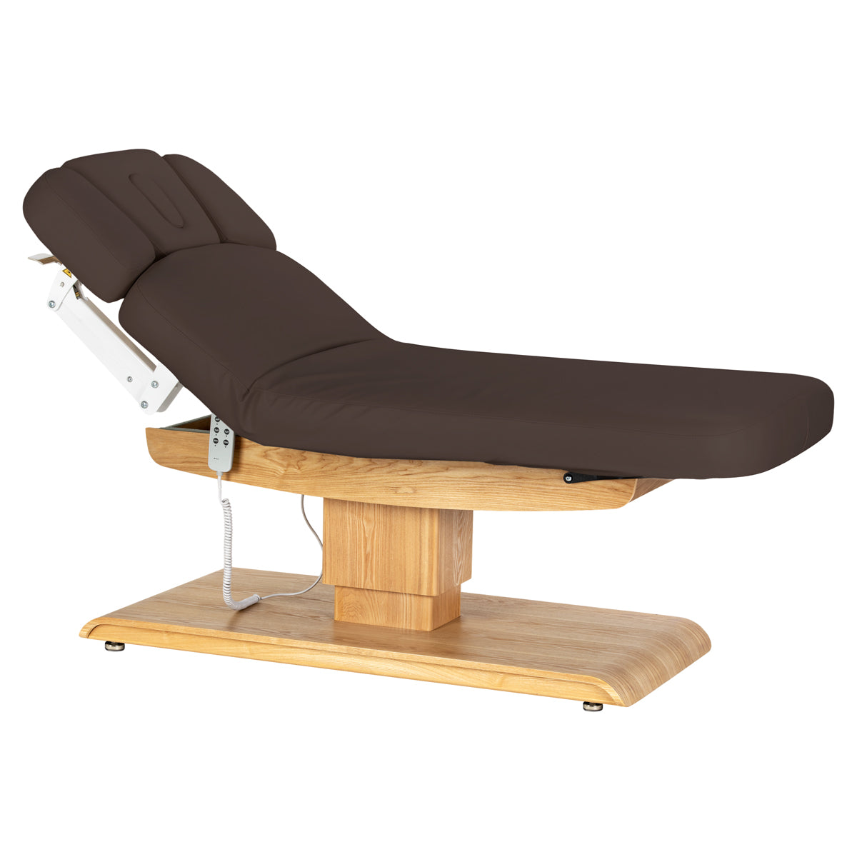 Sillon Relax SPA-Kosmetikliege, Dunkelbraun mit hellbraunem Sockel