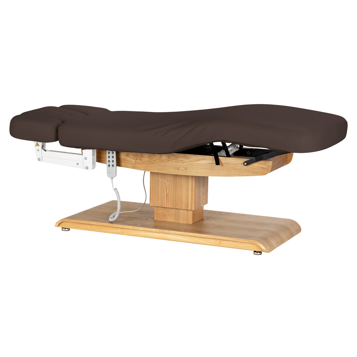 Sillon Relax SPA-Kosmetikliege, Dunkelbraun mit hellbraunem Sockel