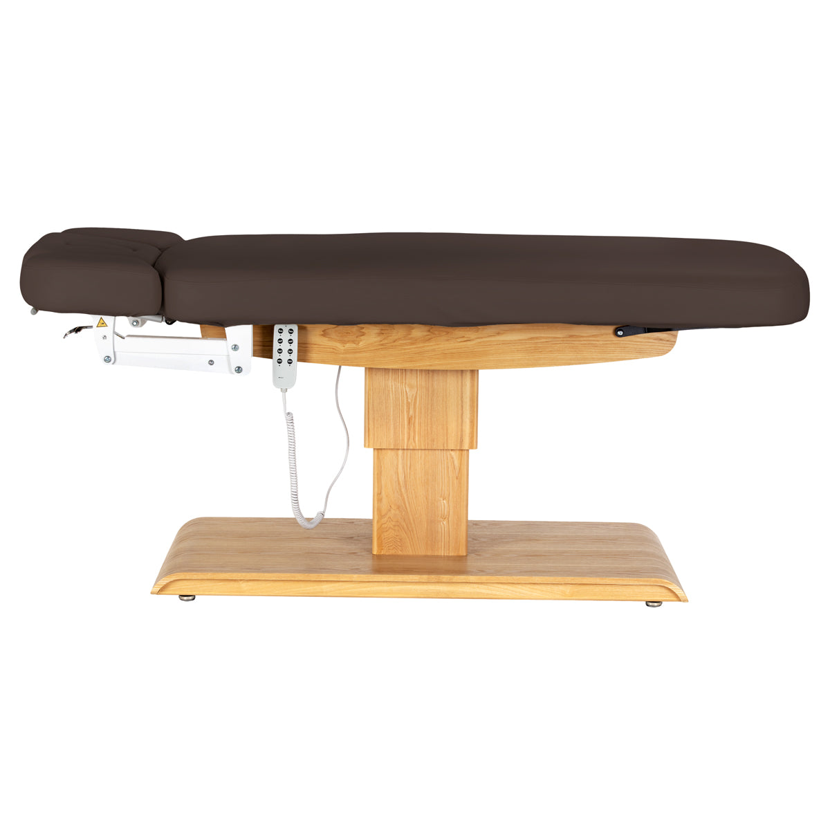 Sillon Relax SPA-Kosmetikliege, Dunkelbraun mit hellbraunem Sockel