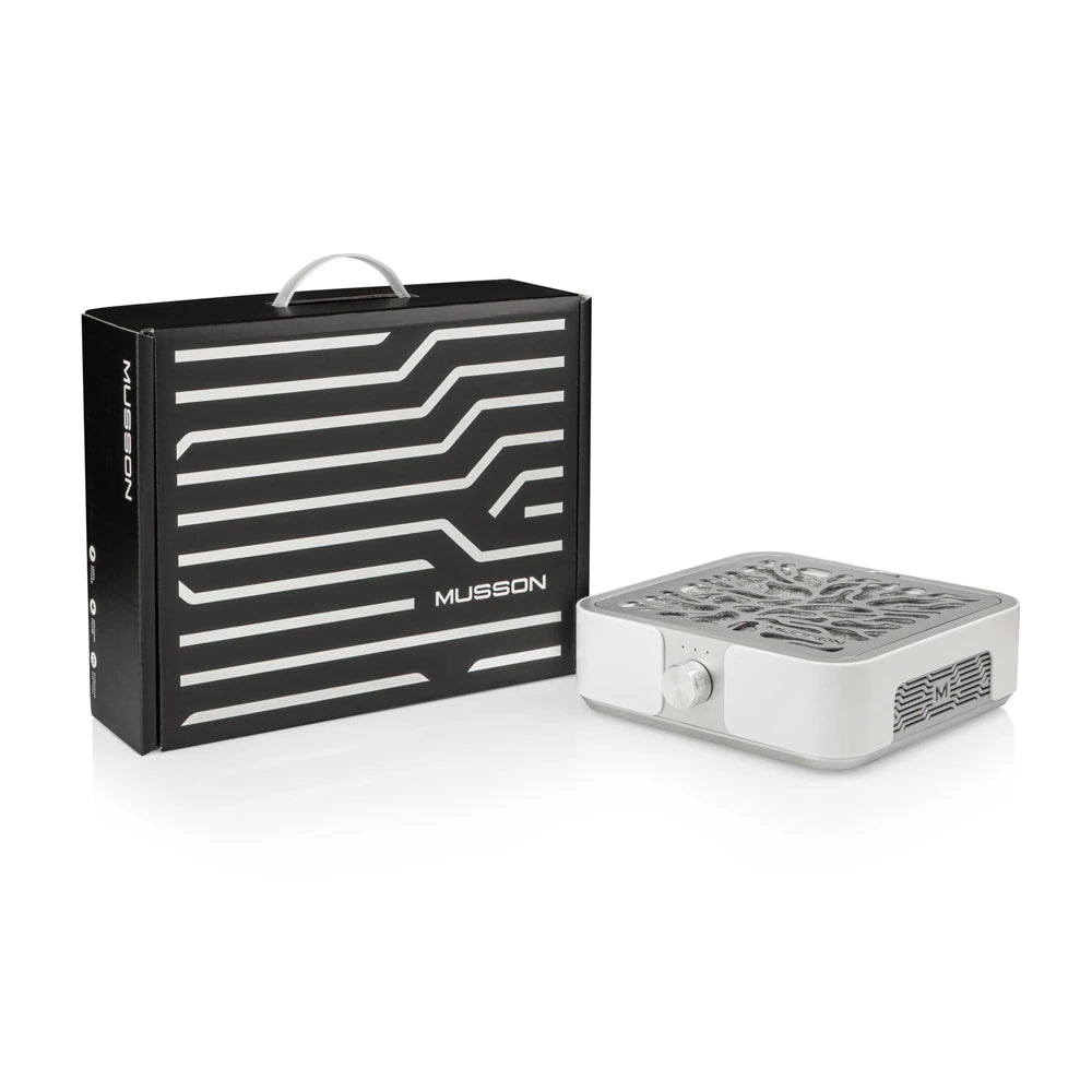 Профессиональная Маникюрная/педикюрная настольная вытяжка MUSSON X3 72W, серебро