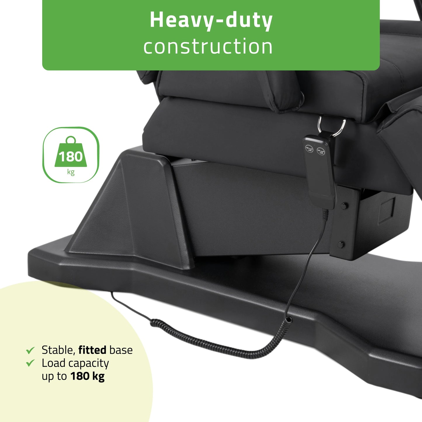 Kosmetoloģiskais krēsls - kušete Laris Touch Core k315, melna