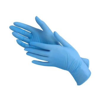 Nitrile gloves, powder-free, M, blue, 100 pieces, berry®