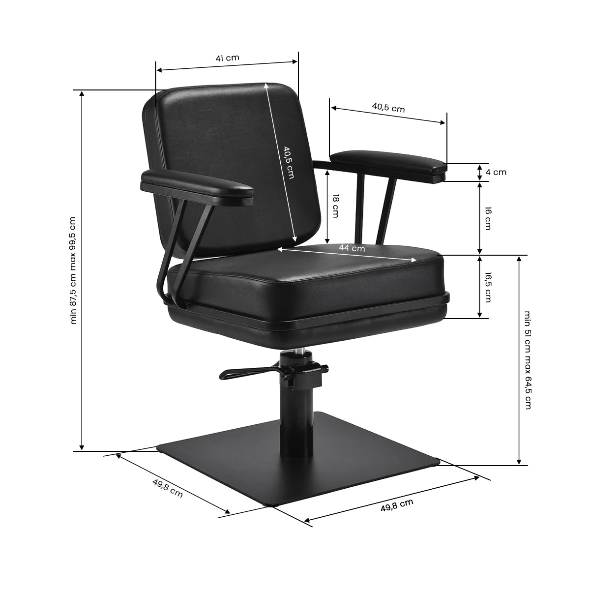 Gabbiano Madrid hairdressing chair black