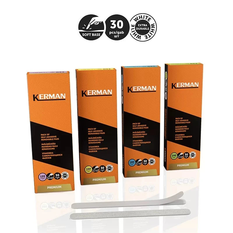 Kerman nagų dildės-L, su minkštinimu WHITE, 240 gritt