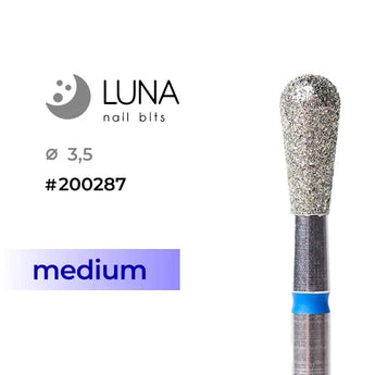 Luna Bits Алмазная насадка (фреза) Обратный конус закругленный- 3.5 8, синяя